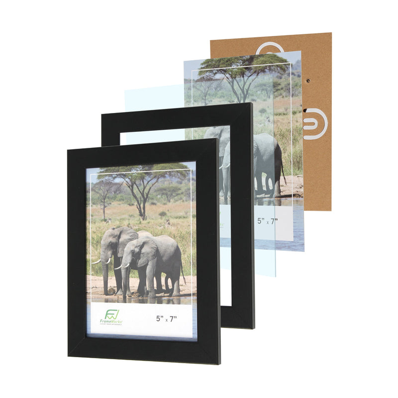 5" x 7” Classic Black Gallery Style Picture Frame Multi-Pack