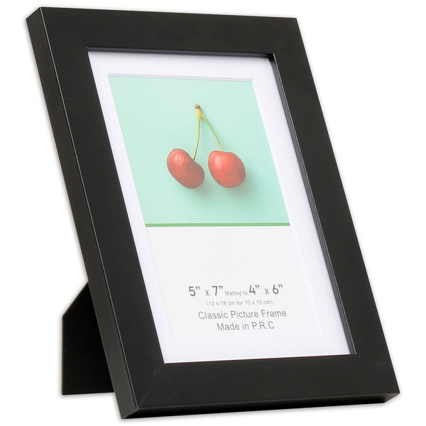 The Display Guys Affordable 2 Pieces 8x10 Black Wooden Photo Frames with Plexi Glass w/Mat for 5x7 Photo