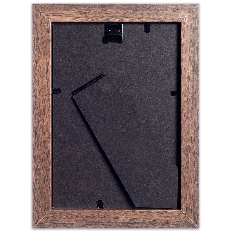 5" x 7" Classic Dark Oak MDF Wood Picture Frame with Tempered Glass, 4" x 6" Matted