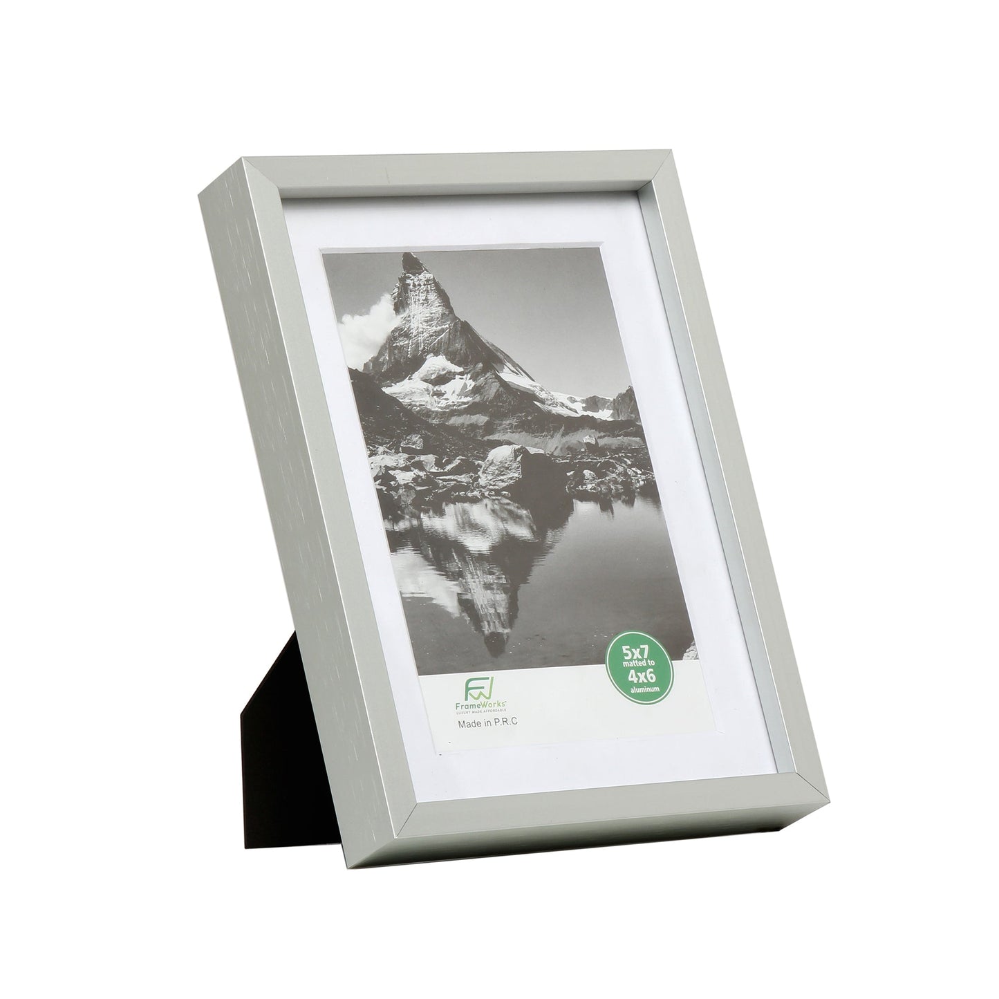 5" x 7" Deluxe Silver Aluminum Contemporary Picture Frame, 4" x 6" Matted
