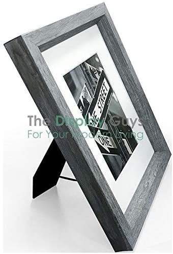 5" x 7" Grey Walnut Wood 6 Pack Picture Frames with Tempered Glass, 4" x 6" Matted
