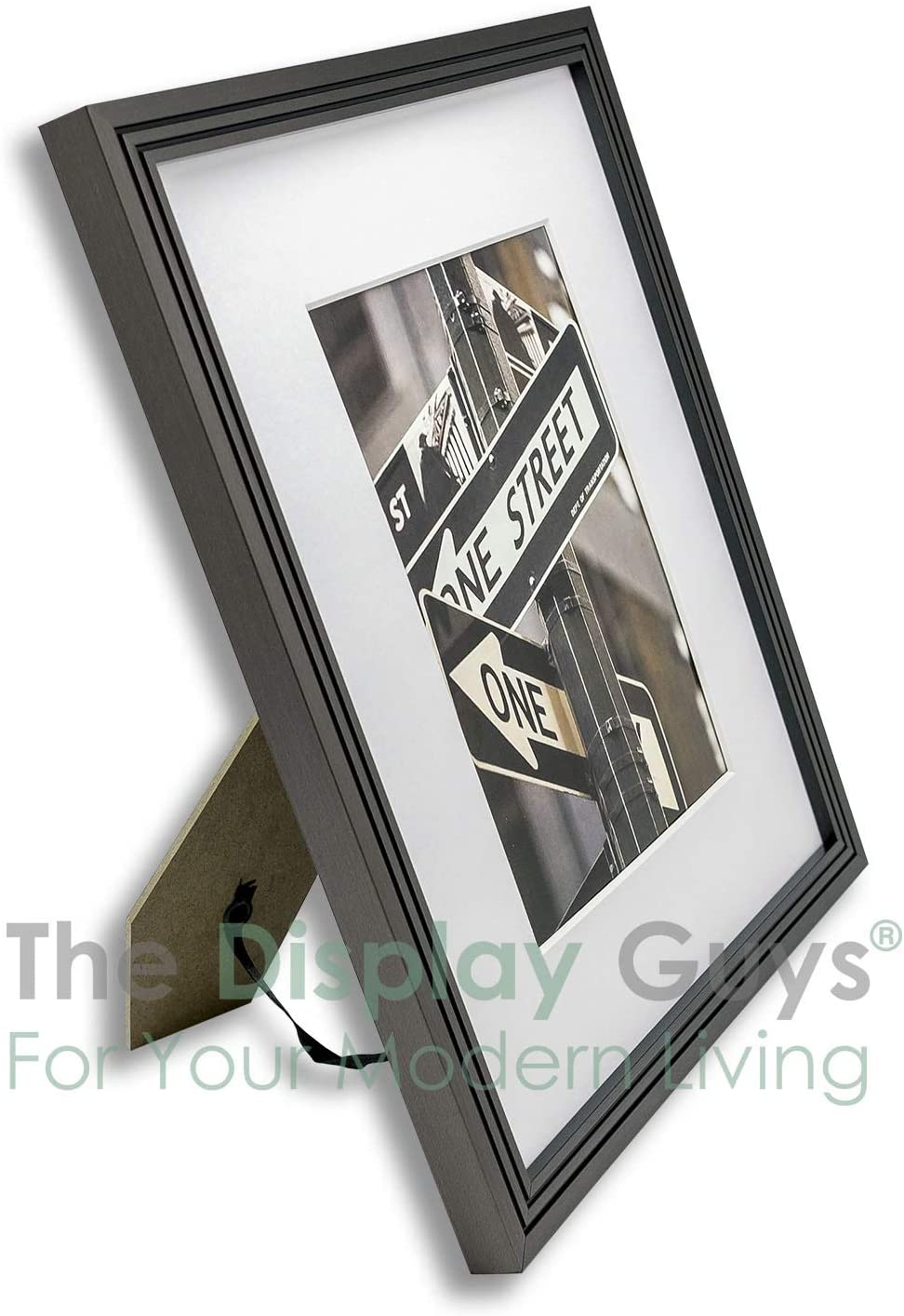 5" x 7" Gunmetal Art Deco 8 Pack Picture Frames, 4" x 6" Matted