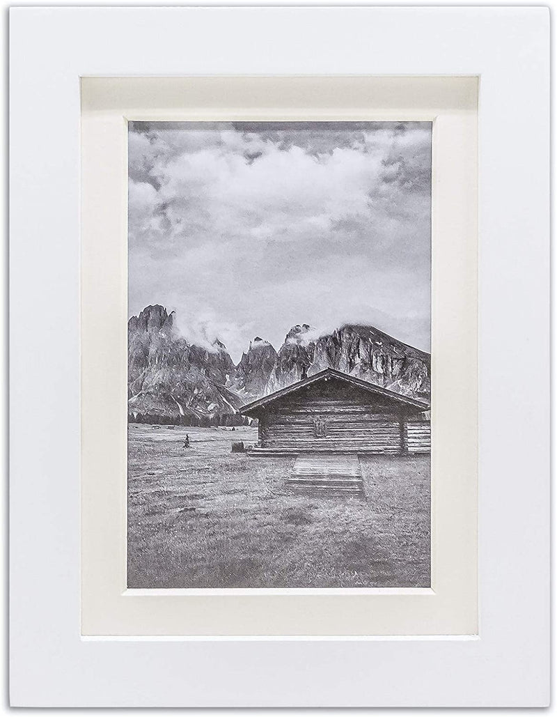 5" x 7" White Pine Wood 6 Pack Picture Frames, 4" x 6" Matted