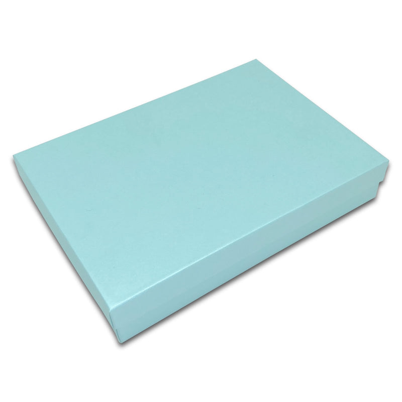7 1/8" x 5 1/8" Light Pearl Teal Cotton Filled Paper Box
