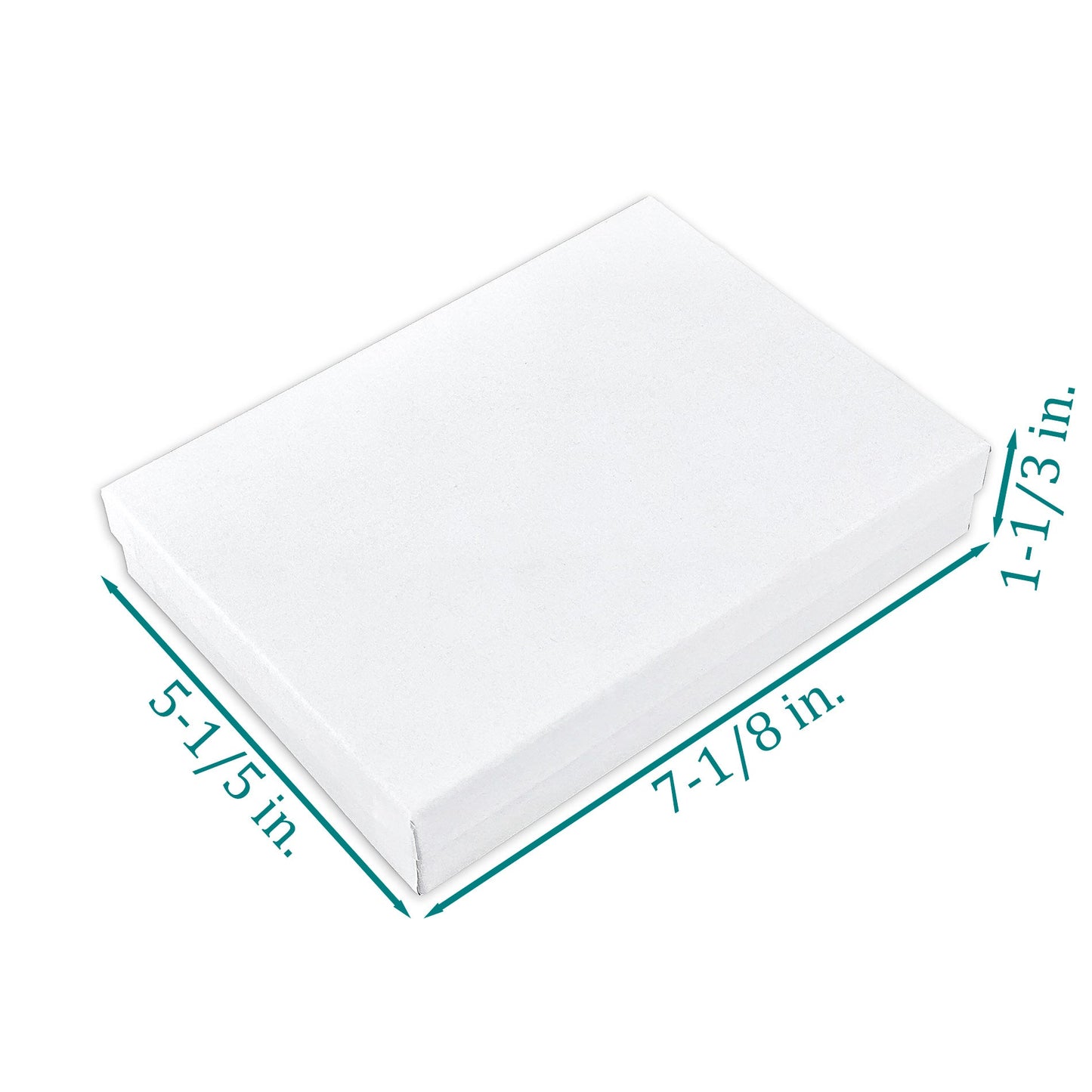 7 1/8" x 5 1/8" Matte White Cotton Filled Paper Box