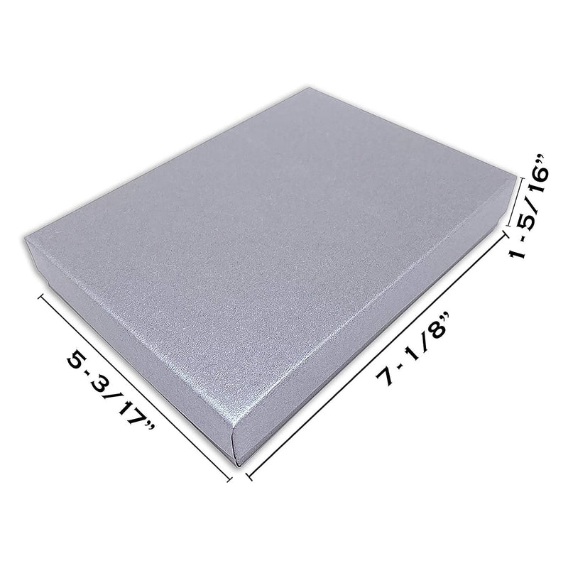 7 1/8" x 5 1/8" Pearl Gray Cotton Filled Paper Box