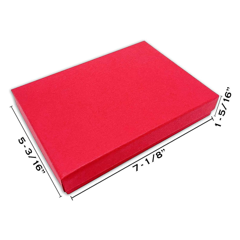 7 1/8" x 5 3/16" Matte Red Cotton Filled Paper Box