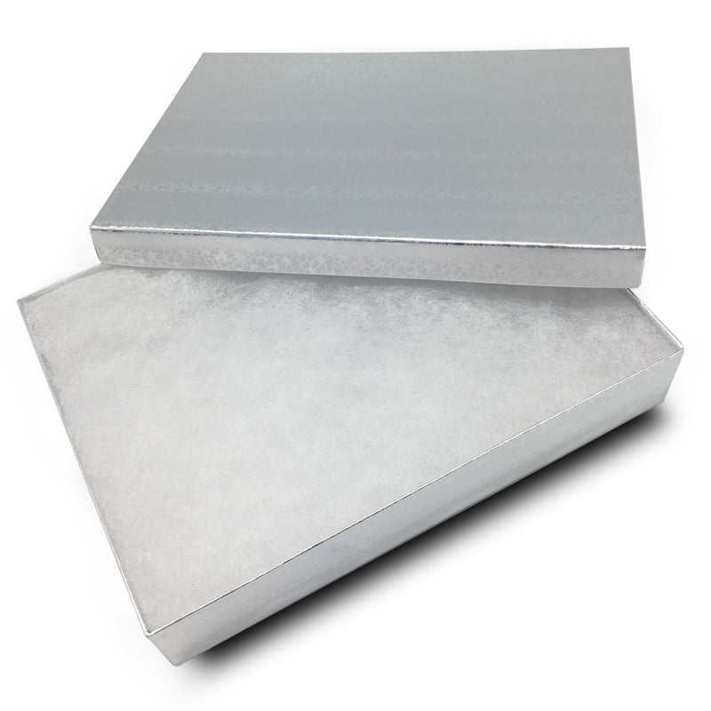 7 1/8" x 5 1/8" x 1 1/8"H Silver Cotton Box
