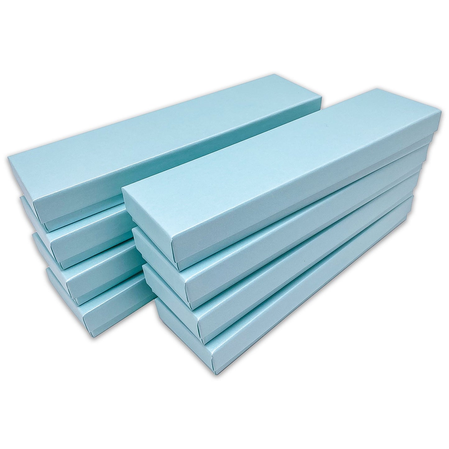 8" x 2" x 1" Light Pearl Teal Cotton Filled Box