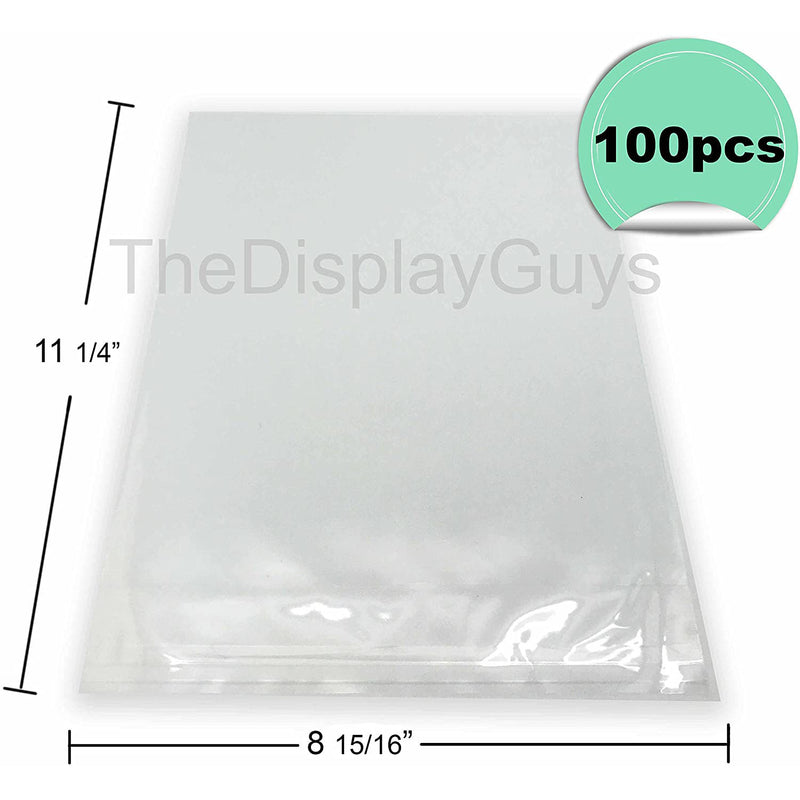 8 15/16” x 11 1/4" Clear Self Adhesive Plastic Bags for 8 1/2" x 11" Photos