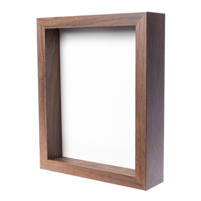 8.5” x 11” Dark Oak Wood Shadow Box Frame