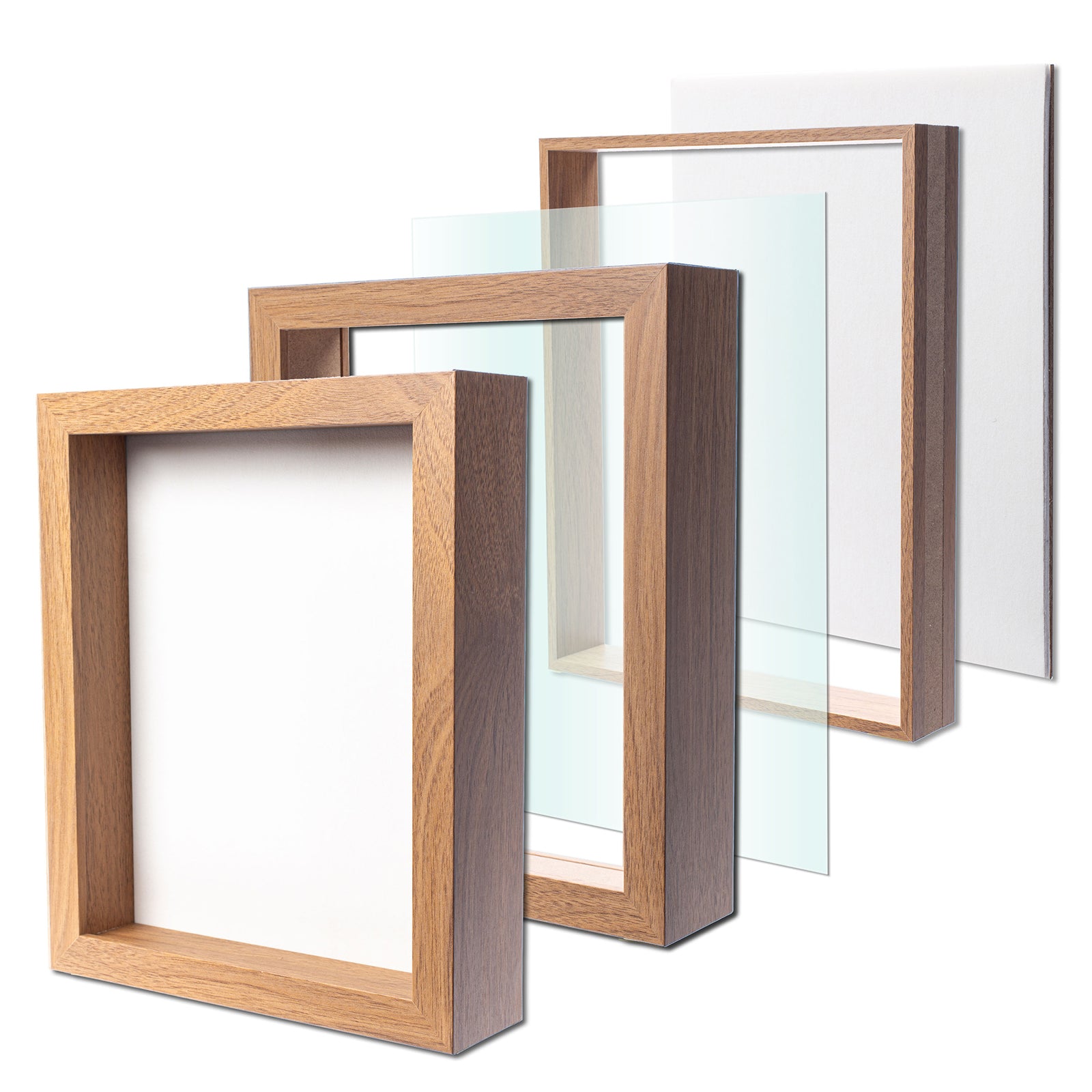 8.5” x 11” Light Oak Wood Shadow Box Frame
