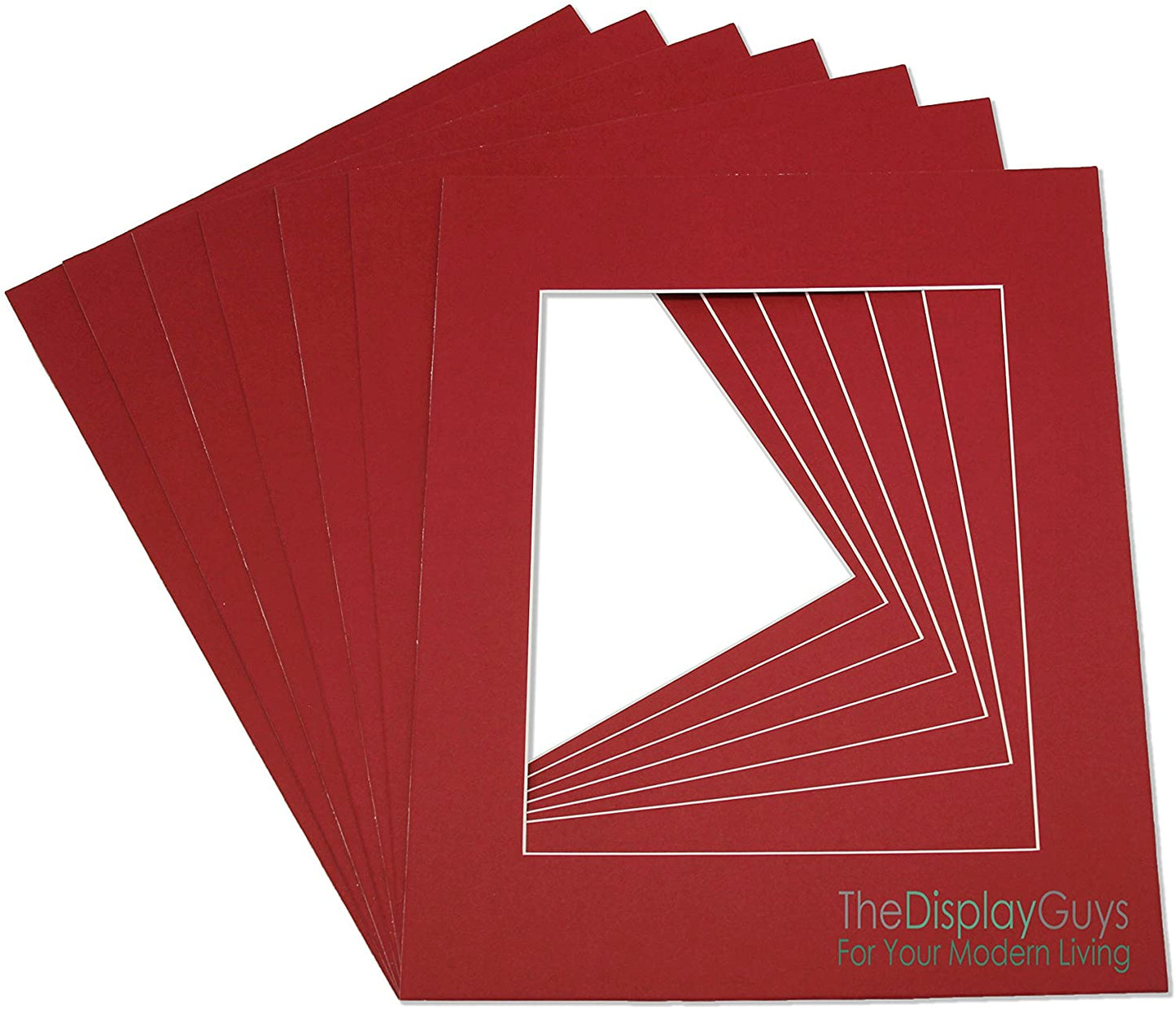 8" x 10" 25 Pack of Red Mat Boards, Backing Boards and Plastic Bags