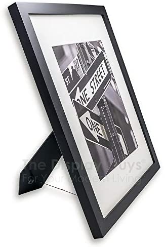 8" x 10" Black Solid Pine Wood 4 Pack Picture Frames with Tempered Glass, 5" x 7" Matted