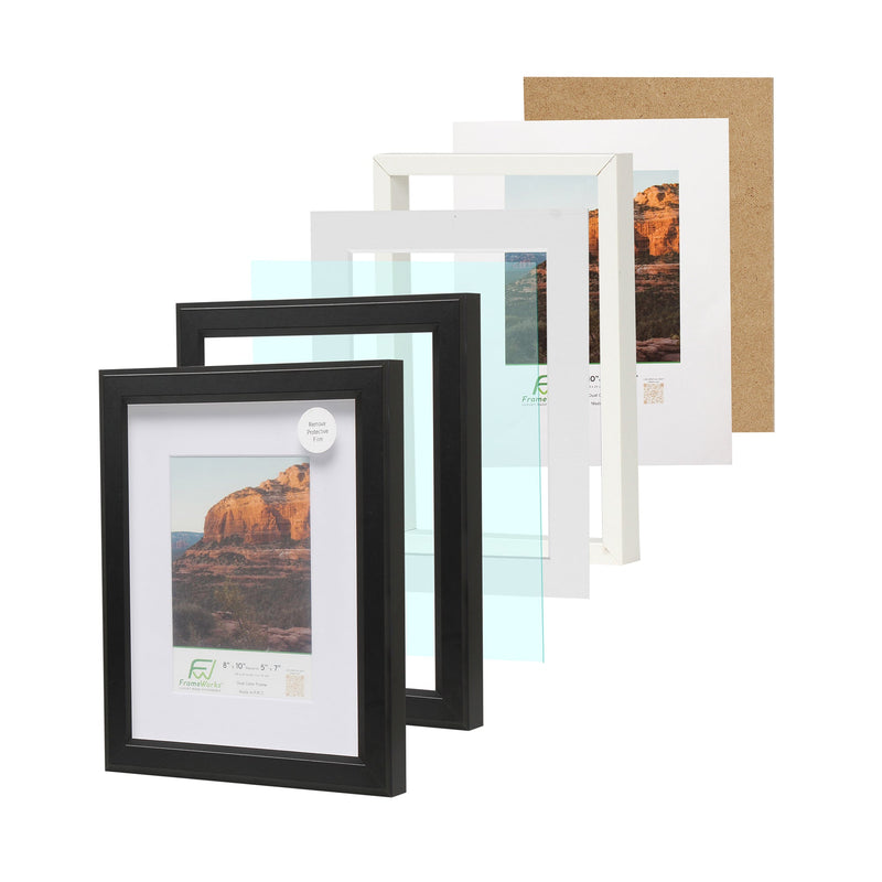 8" x 10" Black Wood 2-Pack Gunnabo Picture Frames, 5" x 7" Matted