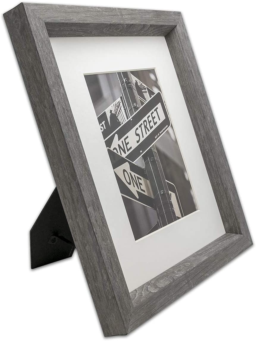 8" x 10" Grey Walnut Wood Finish Multipack Picture Frames, 5" x 7" Matted