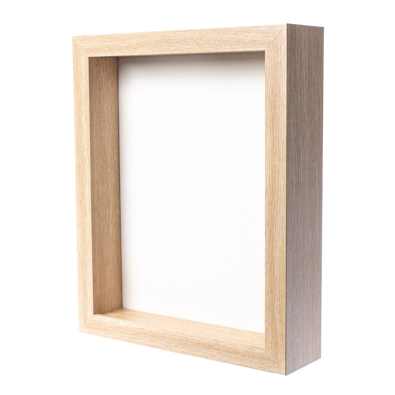 8x8 Shadow Box Frame Silver  1.625 inches Deep Real Wood
