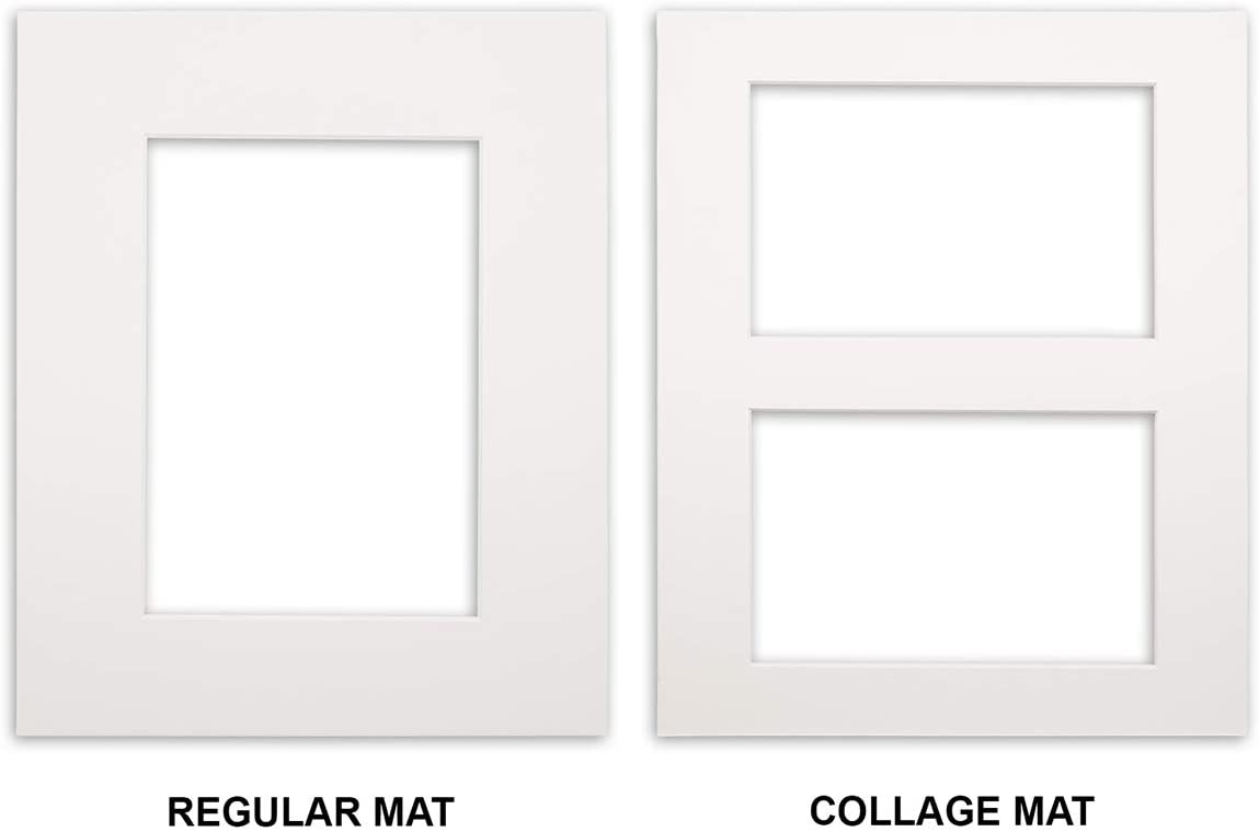 8" x 10" White Solid Pine Wood 4 Pack Picture Frames with Tempered Glass, 5" x 7" Matted