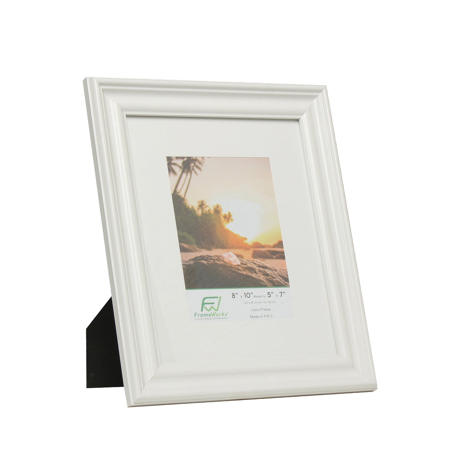 8" x 10" White Wood 2-Pack Picture Frames with Molded Edges, 5" x 7" Matted