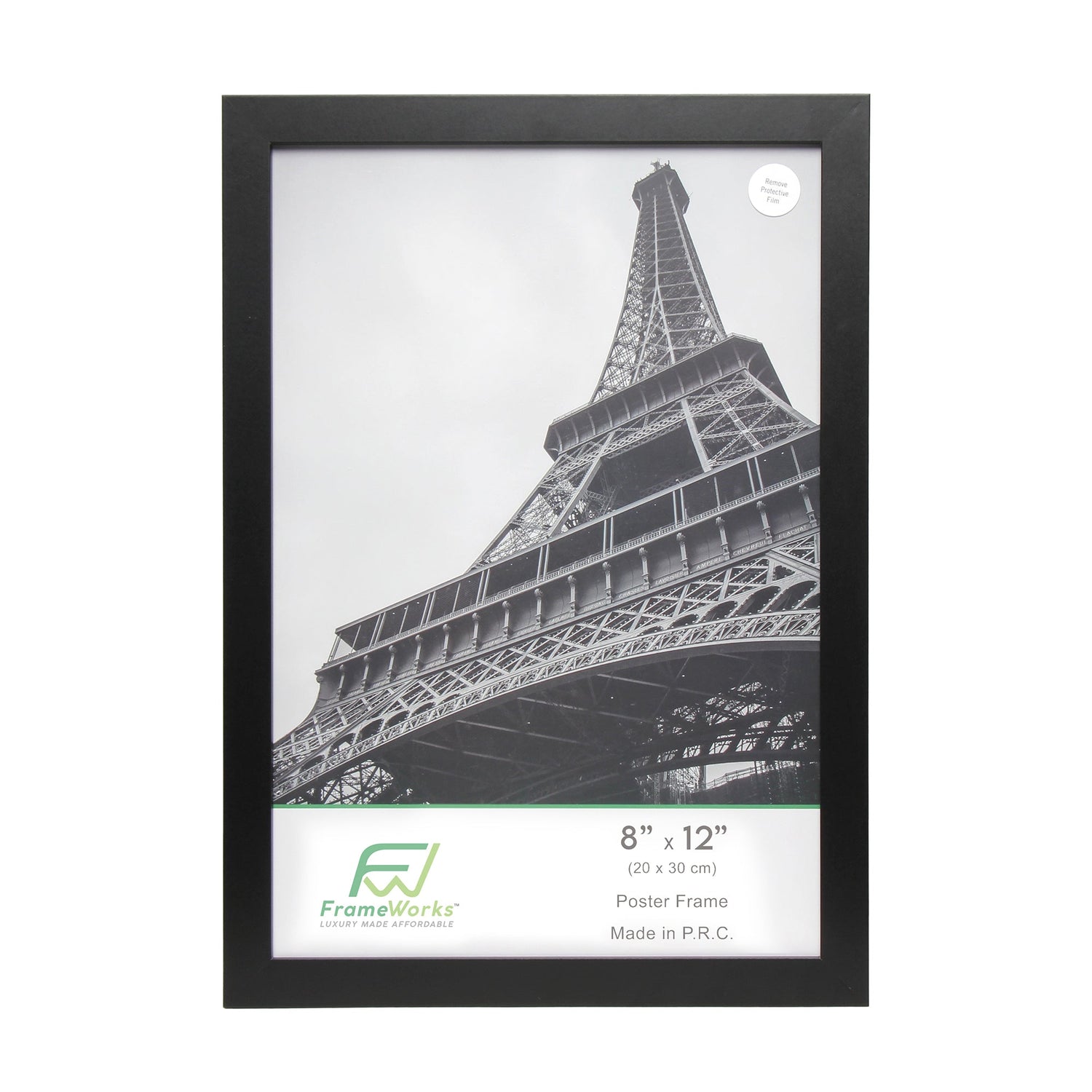 8" x 12" Black Wood 2-Pack Back-Loading Poster Frames