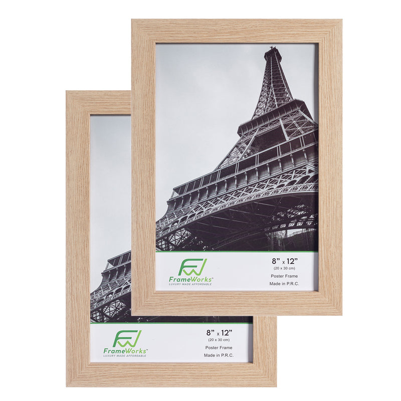 8 x 12 Natural Oak MDF Wood Multi-Pack Back-Loading Poster Frames – The  Display Guys