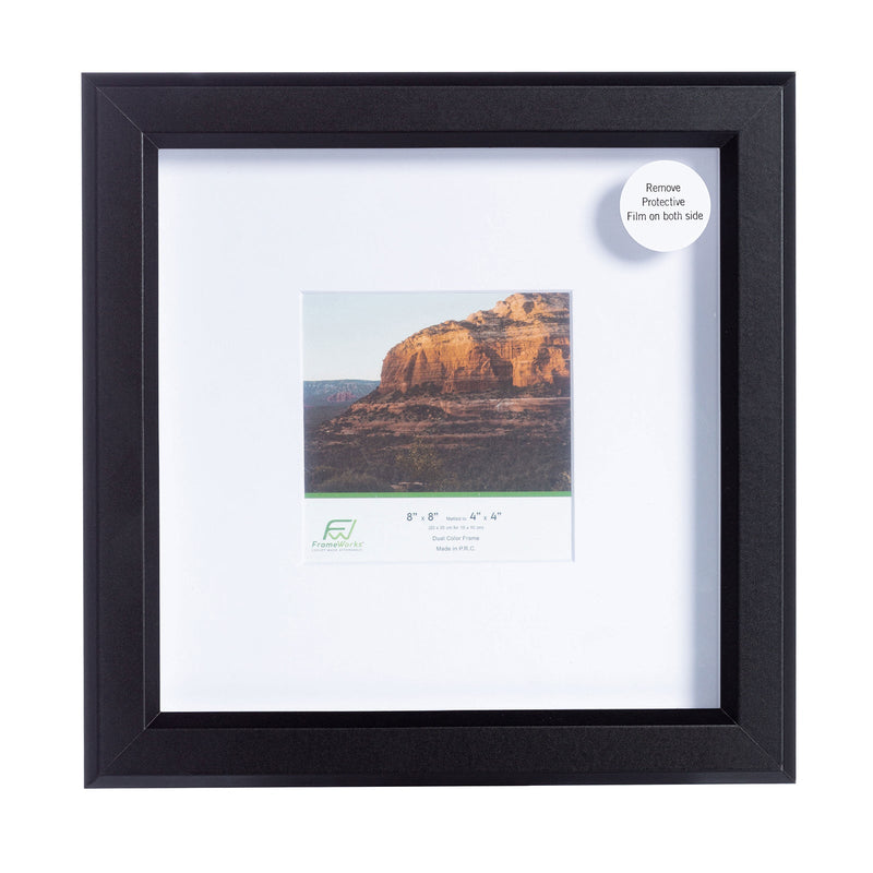 8" x 8" Black MDF Wood Multi-Pack Gunnabo Picture Frames, 4" x 4" Matted