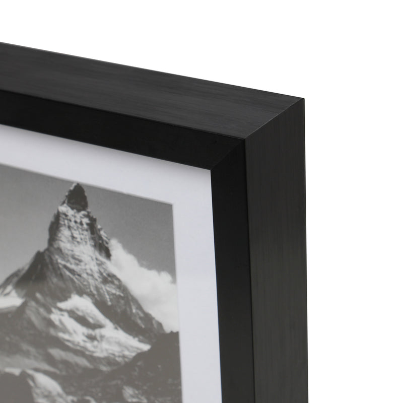 8" x 8" Deluxe Black Aluminum Contemporary Picture Frame, 4" x 4" Matted