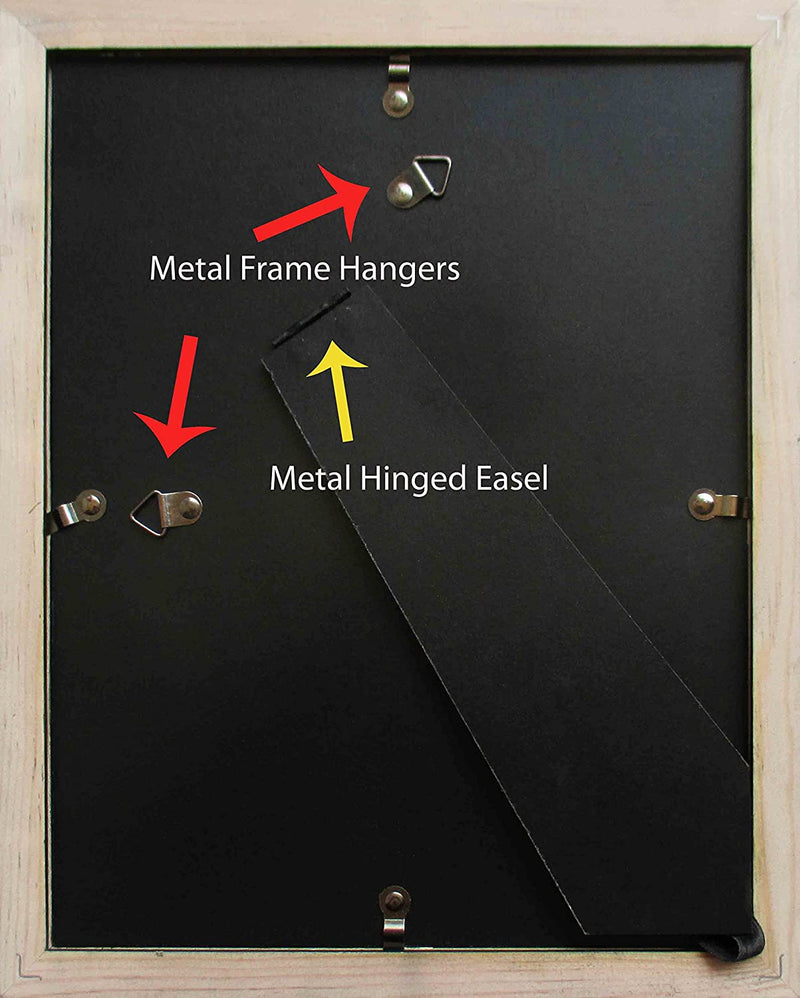 9 Piece Black Solid Pine Wood Tempered Glass Multi-Size Picture Frame Set