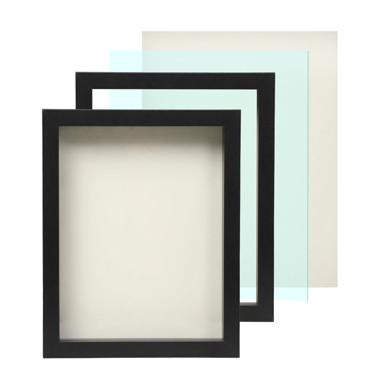 8.5” x 11” Black Wood Shadow Box Frame