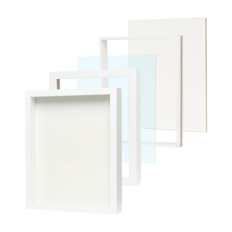 11" x 14” White Wood Shadow Box Frame