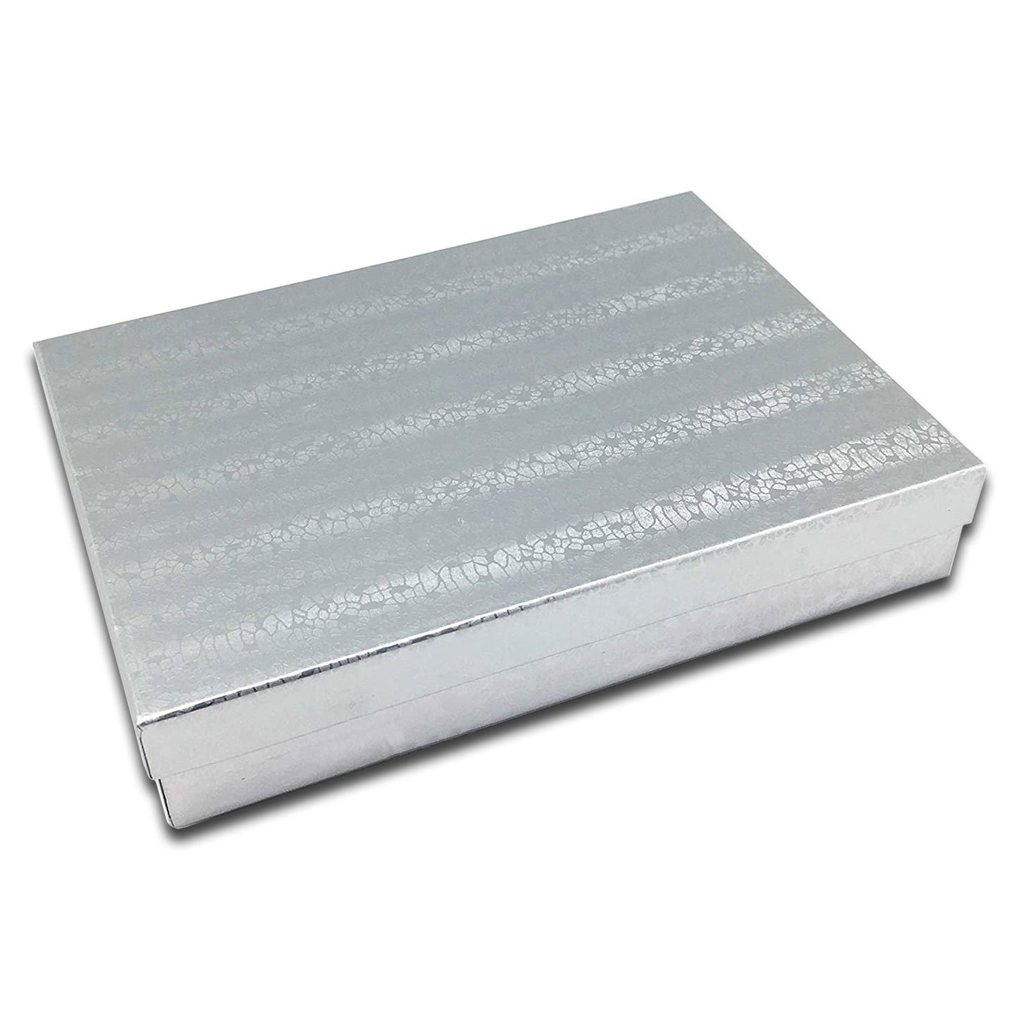 5" x 4" x 1" Silver Cotton Filled Paper Box