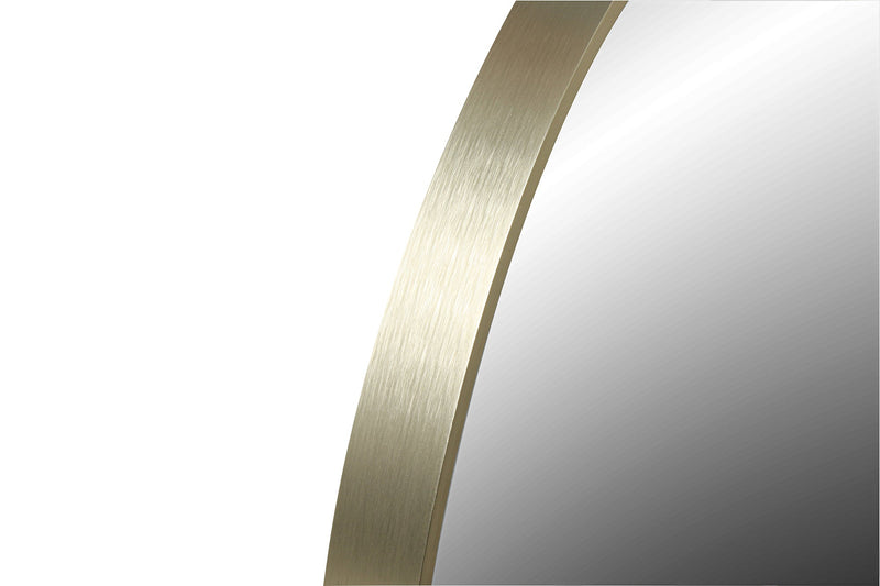 Deluxe Contemporary Brass Gold Round Aluminum Mirror