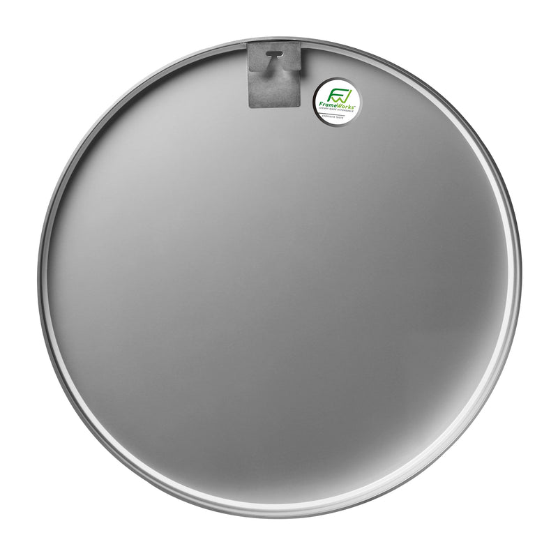 Deluxe Contemporary Silver Round Aluminum Mirror