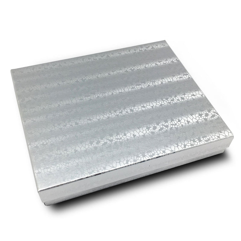 6 1/8" x 5 1/8" Silver Cotton Filled Boxes